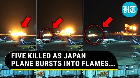 Japan Plane Turns Into Fireball, Aircraft Skids Off Runway | Dramatic Visuals Emerge | Watch