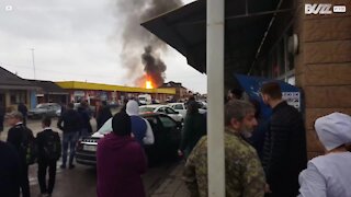 Cinque depositi di combustibile esplodono in Cecenia