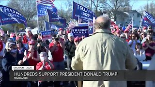 Supporters of President Trump gather at Serb Hall for support
