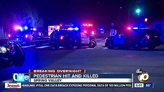 Person hit, killed on Spring Valley roadway