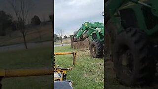 John Deere 6415 loading 5093 unloading hay