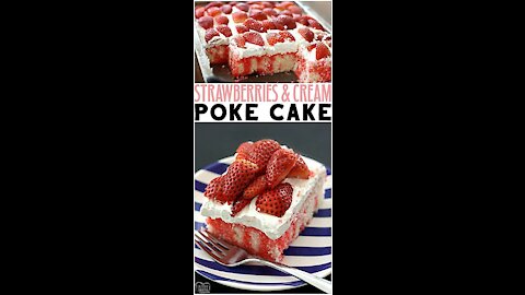 Creamy Strawberry Poke Cake