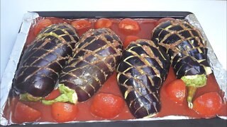 Eggplant stuffed with Mince Baked in Tomato Sauce by royaldesifood
