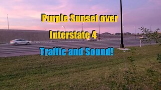 Traffic and Sound with a purple sunset over I-4 in Orlando, FL