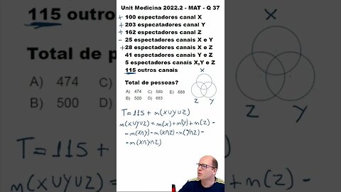 Vestibular Medicina UNIT 2022.2 Questão 37 #shorts