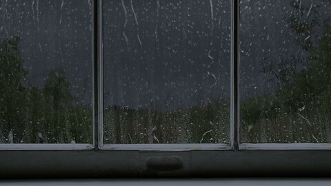 Window Rain - Heavy Rain And Thunder With Green Noise - 1 Hour Rain Sounds For Sleep - Relaxing Rain