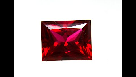 Czochralski Pulled Ruby Rectangle Radiant Cut