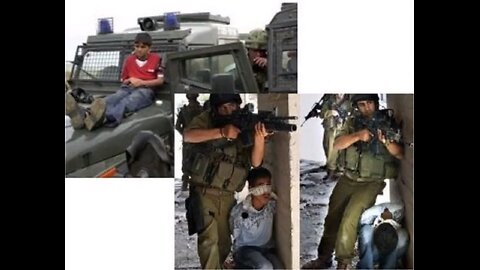 Israeli occupation soldiers held hostage a little Palestinian child who is shaking with fear.