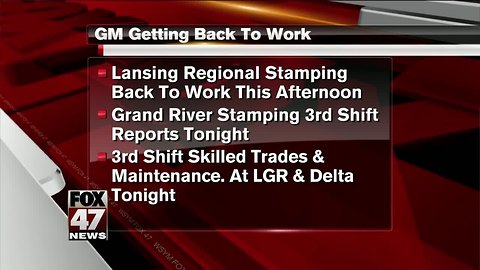 All 4 local GM plants back to work Thursday night