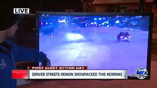 Denver streets remain snow packed Thursday