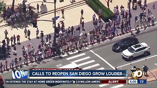 Hundreds show up for "ReOpen San Diego" rally Downtown