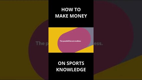 HOW TO MAKE MONEY on SPORTS KNOWLEDGE N.4 #shorts