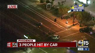 Three people hit by a car in Phoenix in serious condition