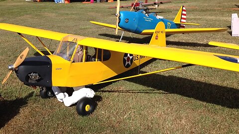 Giant Scale Piper Cub RC Plane Loses Wheel in Flight at Warbirds Over Whatcom
