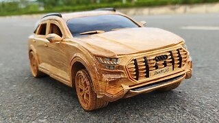 Wood Carving - Car AUDI Q8 2021 (New Model) - Woodworking art