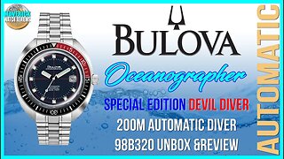 Bulova Oceanographer Special Edition Devil Diver 200m Automatic Diver 98B320 Unbox & Review