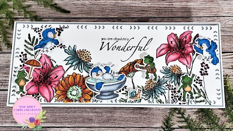 Whimsical Floral Slim Line Greeting Card