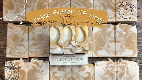 Making TRIPLE BUTTER Bars Soap w/ Mango, Shea & Cocoa Butters, Buttermilk & Cream | Ellen Ruth Soap
