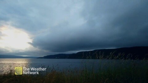 Timelapse: Thick clouds glide over the Newfoundland coast