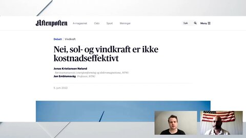 Nei, sol- og vindkraft er ikke kostnadseffektivt