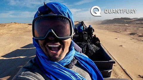 Hitchhiking IRON ORE Train Across SAHARA Desert | Quantfury Expeditions