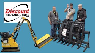 LARGEST OPENING GRAPPLE! Small Ditch Bank Flail Mower & How To Identify Hydraulic Connectors!