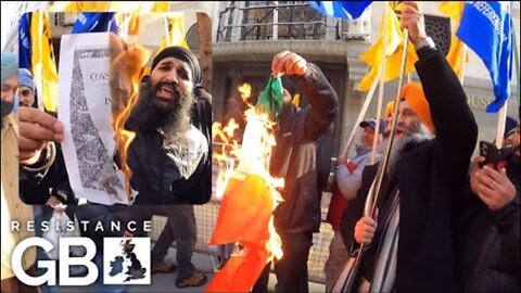 UK | Panjabi Protesters Set Indian Flag On Fire: "With This, We Burn The Caste System"