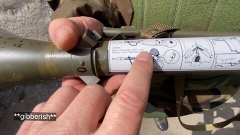 Deciphering instructions on a trophy grenade launcher. Latinicized Ukrainian is not a real language!