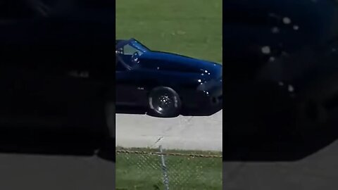 Very Fast Mustang Convertible in the return lane