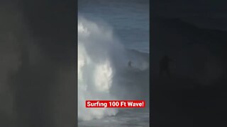 Surfing the biggest wave in the world, 100 feet tall! #shorts #surf #surfing #waves ￼