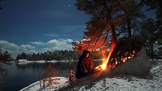 Surviving the Night on a FREEZING ISLAND [-6°C]❄️No Sleeping Bag Winter Camping