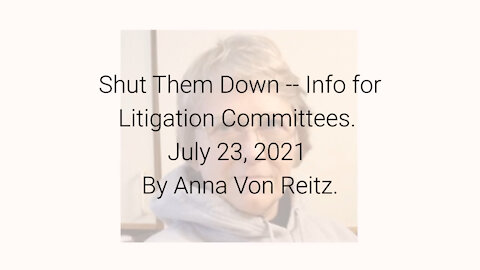 Shut Them Down -- Info for Litigation Committees July 23, 2021 By Anna Von Reitz