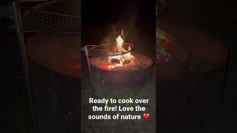 Cooking Over Fire w/ Sounds of Nature #shorts #asmr