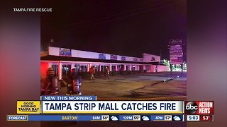 Overnight fire damages Tampa strip mall