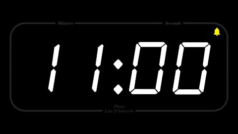 11 MINUTES TIMER WITH ALARM Full HD COUNTDOW