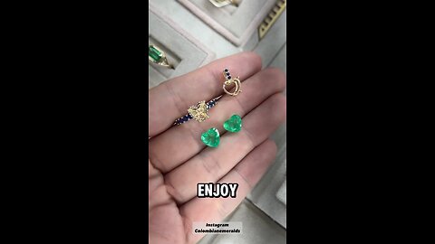 Personalized Custom made prong emerald heart & pave round sapphire ring & pendant jewelry set 18K