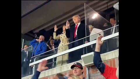 Donald Trump and Melania Do The Tomahawk Chop at World Series