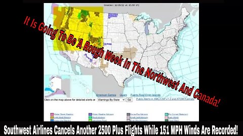 Southwest Airlines Cancels Another 2500 Plus Flights While 151 MPH Winds Are Recorded!