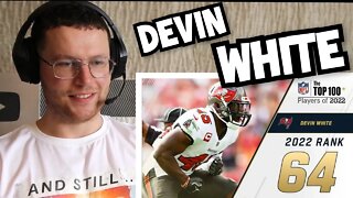 Rugby Player Reacts to DEVIN WHITE (Tampa Bay Buccaneers, LB) #64 NFL Top 100 Players in 2022