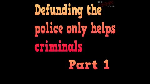 Defunding the police only helps criminals part 1.