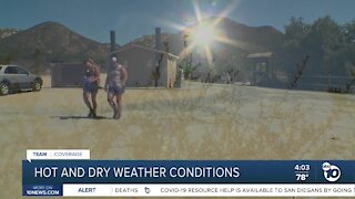 Hot and dry weather conditions