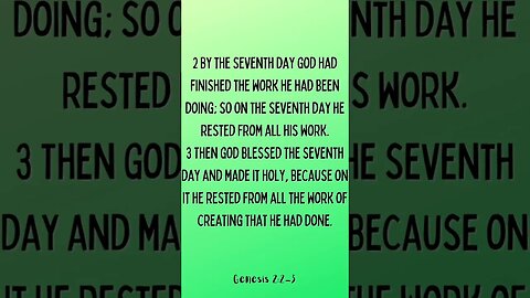 Genesis 2:2-3 #shorts