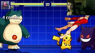 Pokemon Characters (Pikachu, Gengar, Snorlax, And Mew) VS Plastic Man In An Epic Battle In MUGEN