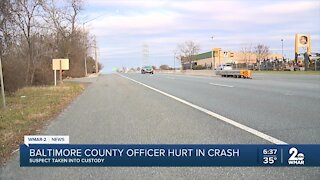 Baltimore County officer hurt in crash