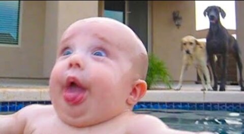 Try Not To Laugh | Funny Moments Baby Plays With Water 😂 Funny Baby Videos Compilation