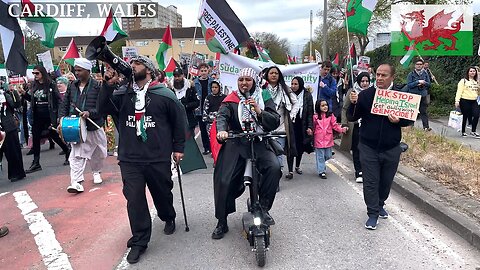 March for Sudan and Palestine, Bute Street, Cardiff Wales