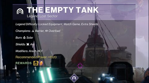 Destiny 2 Legend Lost Sector: The Empty Tank on the Tangled Shore 9-18-21