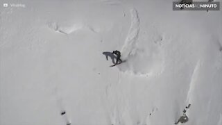 Snowboarder sobrevive a avalanche assustadora em cordilheira na Europa