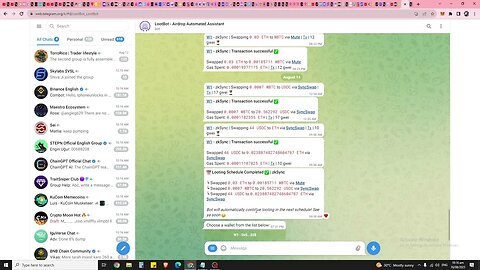 The Only Free Telegram Bot To Automate Airdrop Hunting On Zksync, Layerzero, Linea And Scroll!