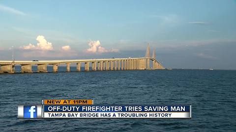 Off-duty Winter Haven firefighter tries to save man who jumped off the Sunshine Skyway